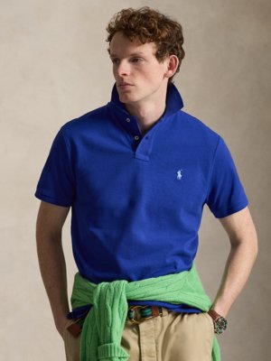 Piqué-Poloshirt mit Logo-Stickerei, Custom Slim Fit