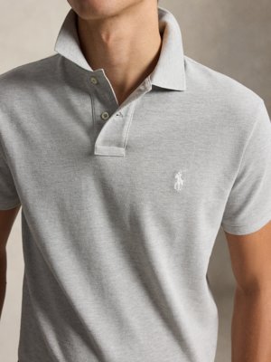 Piqué-Poloshirt mit Logo-Stickerei, Custom Slim Fit