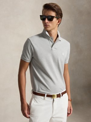Piqué-Poloshirt mit Logo-Stickerei, Custom Slim Fit