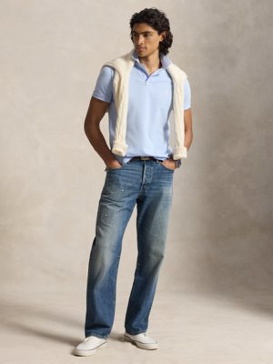 Piqué-Poloshirt mit Logo-Stickerei, Custom Slim Fit