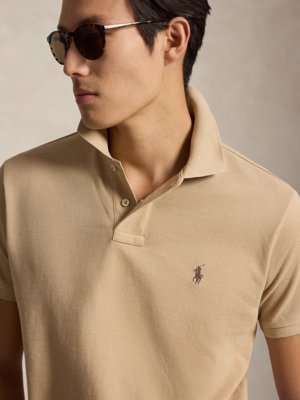 Piqué-Poloshirt mit Logo-Stickerei, Custom Slim Fit
