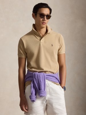 Piqué-Poloshirt mit Logo-Stickerei, Custom Slim Fit