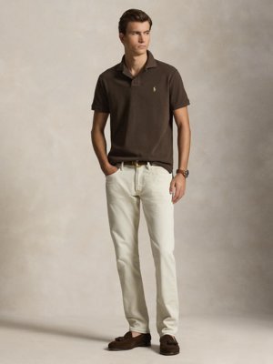 Piqué-Poloshirt mit Logo-Stickerei, Custom Slim Fit