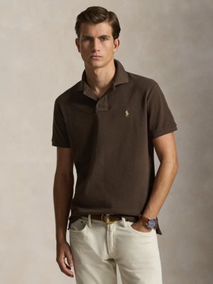 Piqué-Poloshirt mit Logo-Stickerei, Custom Slim Fit