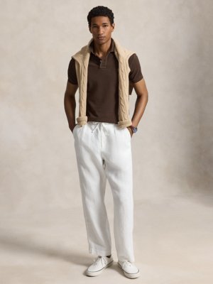 Piqué-Poloshirt aus Baumwolle mit Pony-Stickerei, Slim Fit