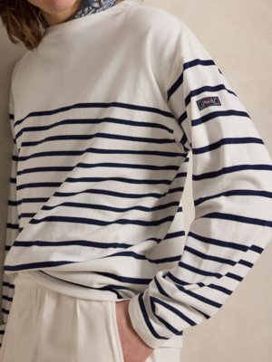 Strick-Longsleeve mit Ringelmuster, Relaxed Fit