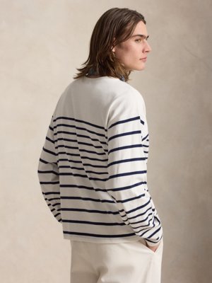 Strick-Longsleeve mit Ringelmuster, Relaxed Fit