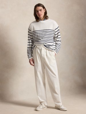 Strick-Longsleeve mit Ringelmuster, Relaxed Fit