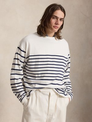 Strick-Longsleeve mit Ringelmuster, Relaxed Fit