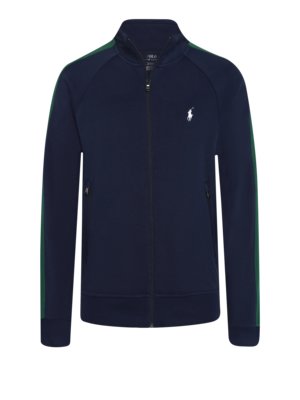 Sweatjacke mit Streifenakzenten und Pony-Stickerei
