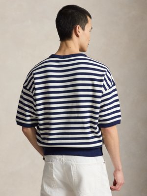 T-Shirt in softer Sweat-Qualität mit Ringelstreifen, Relaxed Fit
