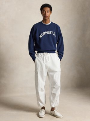 Sweatshirt aus einem Baumwoll-Mix mit Label-Schriftzug