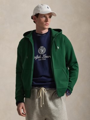 Sweatjacke mit Kapuze und Logo-Stickerei