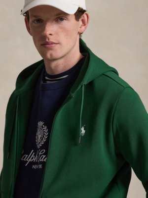 Sweatjacke mit Kapuze und Logo-Stickerei