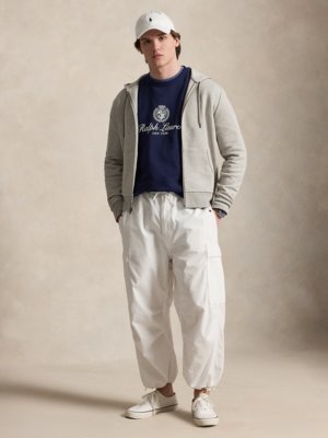 Sweatjacke mit Kapuze und Logo-Stickerei
