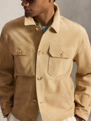 Overshirt aus weichem Wildleder mit zwei Brusttaschen