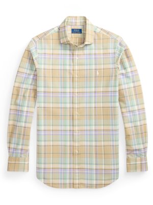 Oxfordhemd mit Check-Muster und Logo-Stickerei, Custom Fit