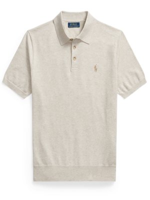 Softes Feinstrick-Poloshirt mit Pony-Stickerei