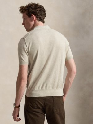 Softes Feinstrick-Poloshirt mit Pony-Stickerei