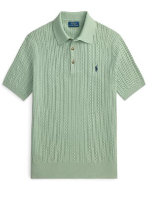 Strick-Poloshirt aus Baumwolle mit Logo-Stickerei