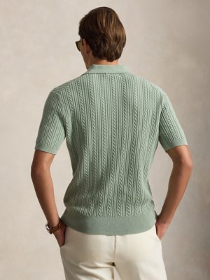 Strick-Poloshirt aus Baumwolle mit Logo-Stickerei