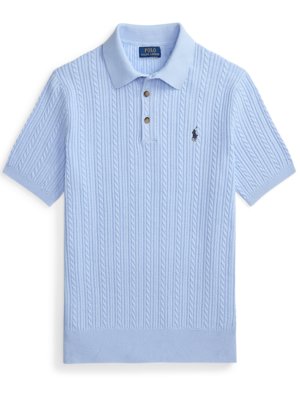 Strick-Poloshirt aus Baumwolle mit Logo-Stickerei