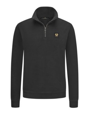 Sweat-Troyer aus Baumwolle mit Logo-Aufnäher