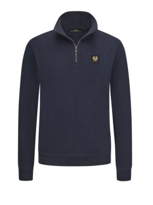 Sweat-Troyer aus Baumwolle mit Logo-Aufnäher