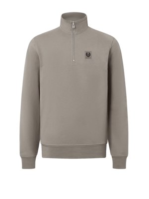 Sweat-Troyer aus Baumwolle mit Logo-Aufnäher