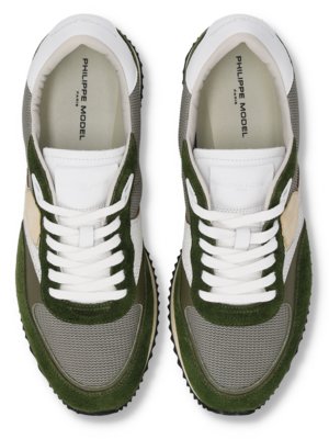 Low Runner Sneaker mit Mesh und Veloursleder