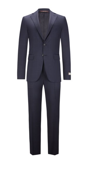 Anzug aus Schurwolle mit Glencheck-Muster, Slim Fit