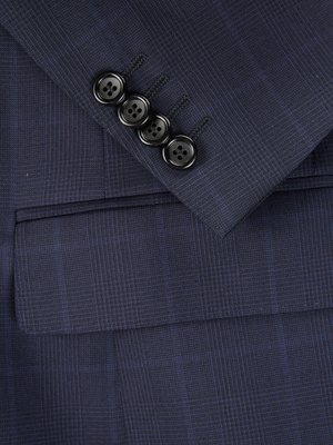 Anzug aus Schurwolle mit Glencheck-Muster, Slim Fit