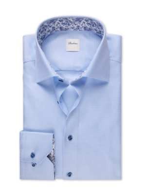 Extralanges Hemd aus Twofold Super Cotton mit Ausputz, Slimline