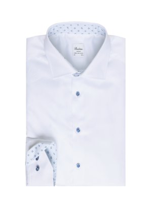 Unifarbenes Hemd aus Twofold Super Cotton mit Ausputz, Slimline