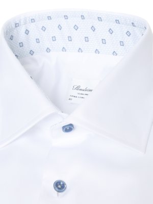 Unifarbenes Hemd aus Twofold Super Cotton mit Ausputz, Slimline