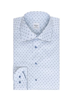 Gemustertes Hemd aus Twofold Super Cotton mit extralangem Arm, Slimline