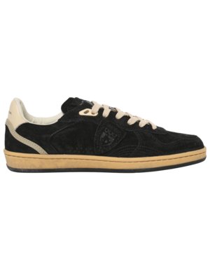 Low Top-Sneaker aus Leder mit Wildleder-Overlays