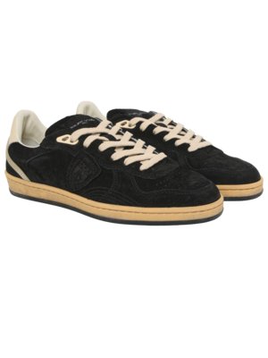 Low Top-Sneaker aus Leder mit Wildleder-Overlays