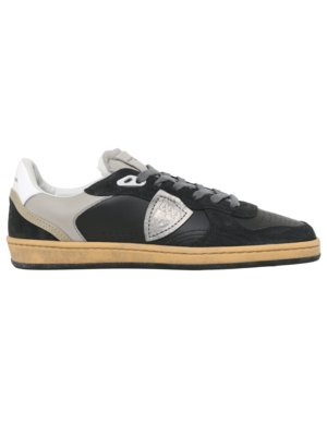 Low Top-Sneaker aus Leder mit Wildleder-Overlays