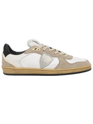 Low Top-Sneaker aus Leder mit Wildleder-Overlays