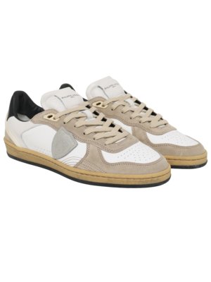 Low Top-Sneaker aus Leder mit Wildleder-Overlays