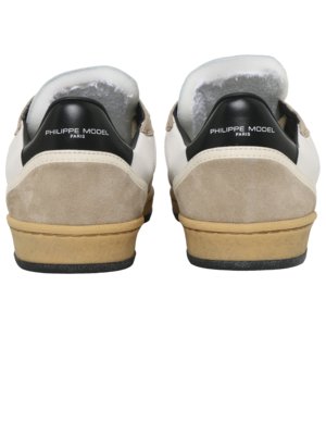 Low Top-Sneaker aus Leder mit Wildleder-Overlays