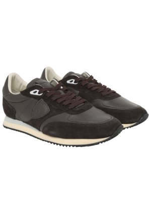 Runner Sneaker aus Leder mit Veloursleder-Overlays