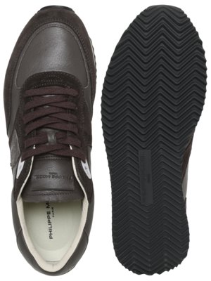 Runner Sneaker aus Leder mit Veloursleder-Overlays