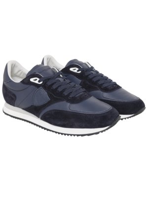 Runner Sneaker aus Leder mit Veloursleder-Overlays