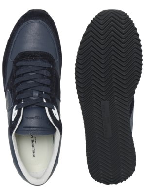 Runner Sneaker aus Leder mit Veloursleder-Overlays