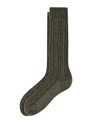 Trachtensocken mit Zopfmuster