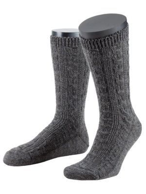 Trachtensocken mit Zopfmuster