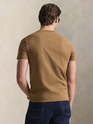 Leichtes T-Shirt mit Pony-Stickerei, Custon Slim Fit