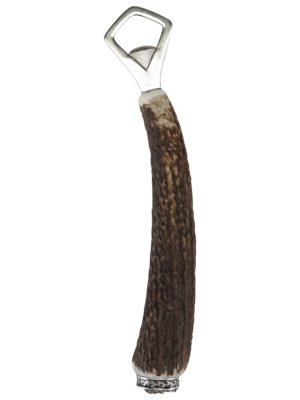 Flaschenöffner aus Hirschhorn mit Feingussmetallakzenten